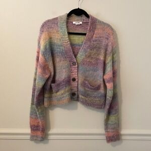 Re/Done 90s Mohair Blend‎ Crop Cardigan Space Dye Size S Slouchy Oversized Cozy